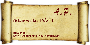 Adamovits Pál névjegykártya
