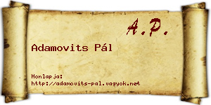 Adamovits Pál névjegykártya